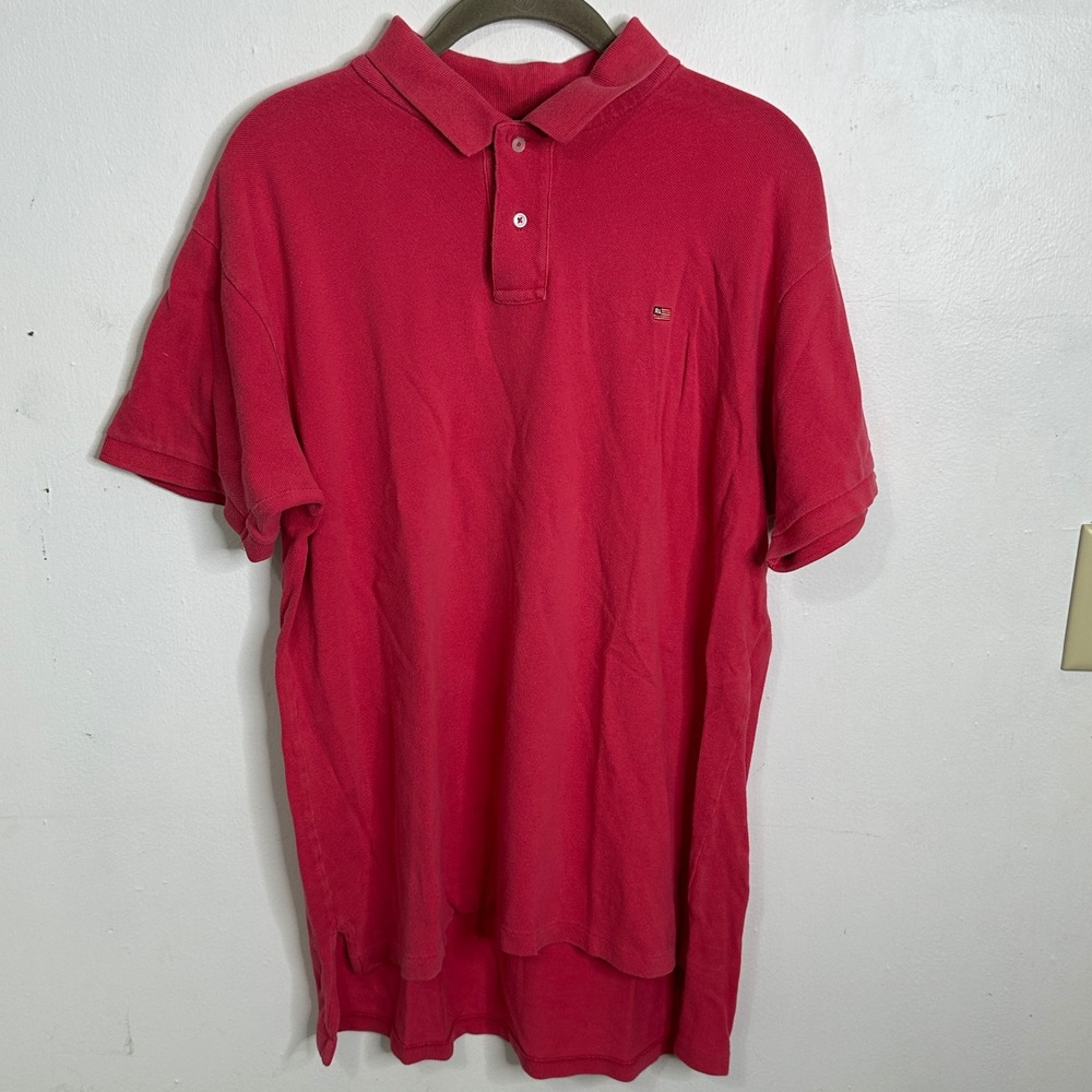 Polo Jeans Co Ralph Lauren Mens Pink Pique Cotton Short Sleeve Polo Shirt‎ Large